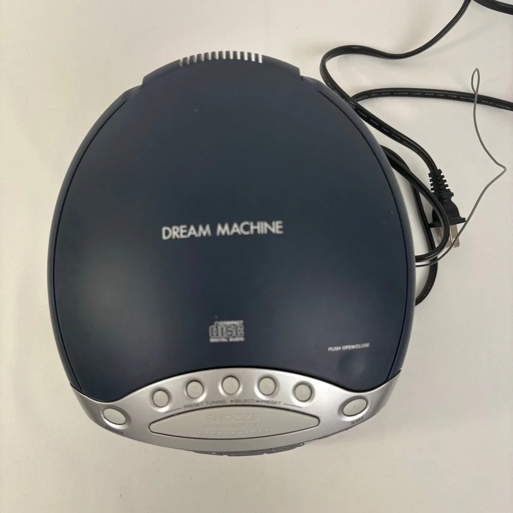 Sony Dream Machine ICF-CD843V CD Clock Radio TV Weather FM AM Blue Silver TESTED